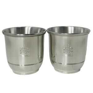 Salisbury Images of America 8 oz Pewter Cup Set of 2 Lincoln Memorial Beaded GUC